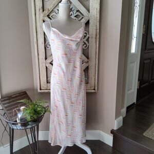 New BGBGeneration Women's Pastel Chevron Print Slip Midi Dress